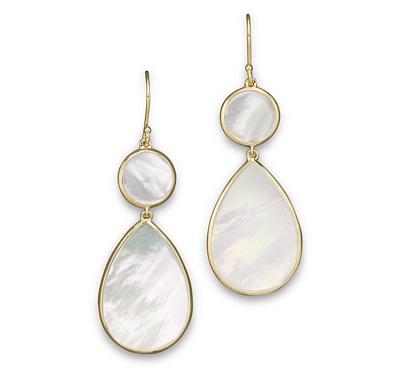 Ippolita 18K Gold Polished Rock Candy 2 Drop Earrings in Mother-of-Pearl