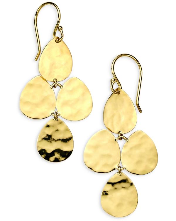 Ippolita 18K Yellow Gold Classico Crinkle Dangle Drop Earrings