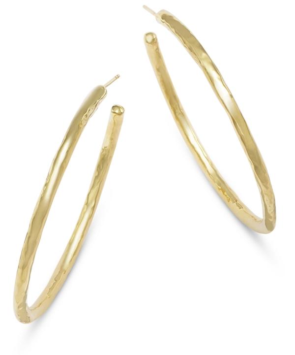 Ippolita 18K Yellow Gold Classico Hammered Large Hoop Earrings