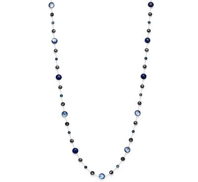 Ippolita Sterling Silver Lollipop Lapis Doublet, London Blue Topaz & Hematite Necklace in Eclipse, 36