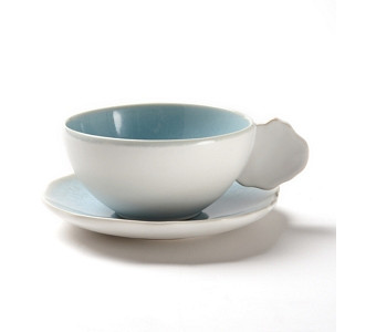 Jars Plume Blue Tea Cup & Saucer