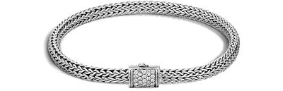 John Hardy Classic Chain Sterling Silver Extra Small Bracelet with Diamond Pave