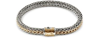 John Hardy Men's 18K Yellow Gold & Sterling Silver Classic Chain Reversible Woven Link Bracelet