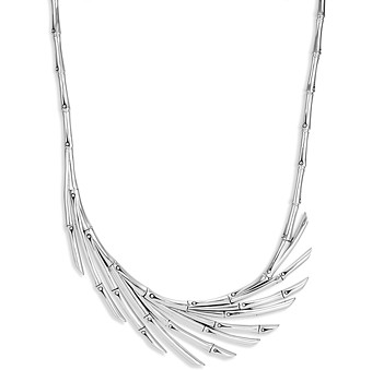John Hardy Sterling Silver Bamboo Look Statement Necklace, 16-18