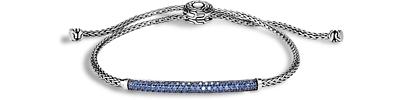 John Hardy Sterling Silver Classic Chain Blue Sapphire Pull-Through Mini Chain Bracelet