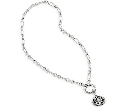 John Hardy Sterling Silver Classic Chain Interchangeable Ring & Flower Pendant Necklace