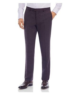 John Varvatos Star Usa Purple Textured Solid Slim Fit Suit Pants