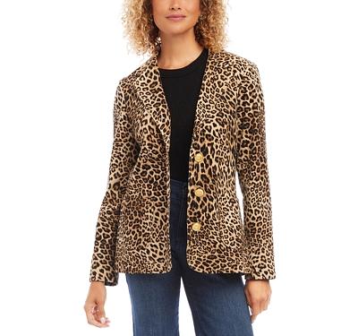 Karen Kane Leopard Print Corduroy Jacket