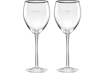 kate spade new york Cheers To Us Sweet and Dry Wine Glasses, Set of 2