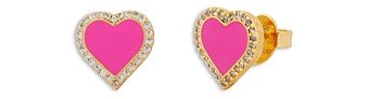 kate spade new york Take Heart Pave Pink Heart Stud Earrings in Gold Tone