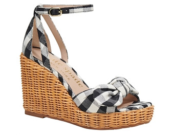 kate spade new york Women's Tianna Knotted Bow Wicker Wedge Sandals