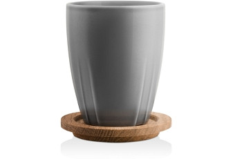 Kosta Boda Bruk Mug with Oak Lid, Set of 2