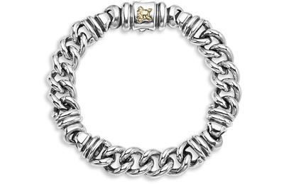 Lagos Men's 18K Yellow Gold & Sterling Silver Anthem Krunch Crest Twist Curb Link Bracelet - 100% Exclusive