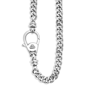 Lagos Men's Sterling Silver Anthem Curb Link Chain Necklace/Key Chain - 100% Exclusive