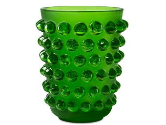Lalique Mossi Crystal Vase, Amazon Green