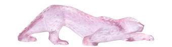 Lalique Zeila Panther Pink Luster Figure