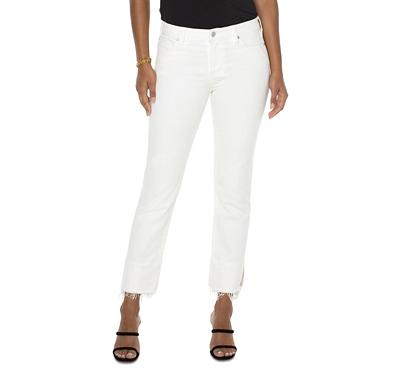 Liverpool Los Angeles High Rise Frayed Non Skinny Jeans in Bone White