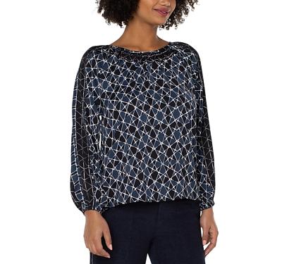 Liverpool Los Angeles Shirred Long Sleeve Blouse