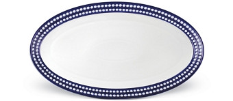 L'Objet Perlee Bleu Oval Platter,