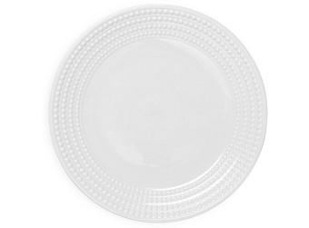 L'Objet Perlee White Round Platter