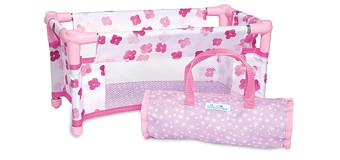 Manhattan Toy Baby Stella Take Along Baby Doll Crib Accessory Set for 12 and 15 Soft Dolls - Ages 1+