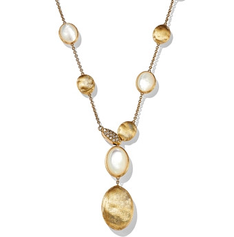Marco Bicego 18K Yellow Gold Siviglia Mother Of Pearl & Diamond Lariat Necklace, 16.5-18.5 - 150th Anniversary Exclusive