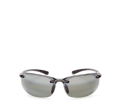 Maui Jim Banyans Polarized Rimless Wraparound Sunglasses, 73mm