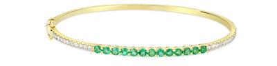 Meira T 14K Yellow Gold Diamond & Emerald Bracelet