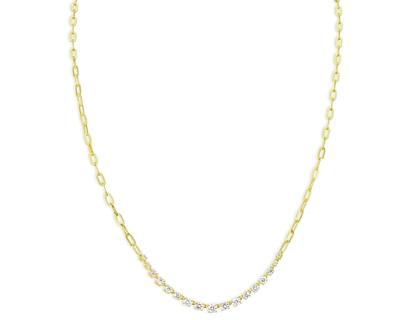 Meira T 14K Yellow Gold Diamond Paperclip Link Collar Necklace, 18