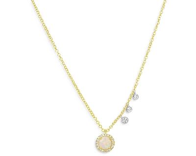 Meira T 14K Yellow & White Gold Diamond & Opal Necklace, 18