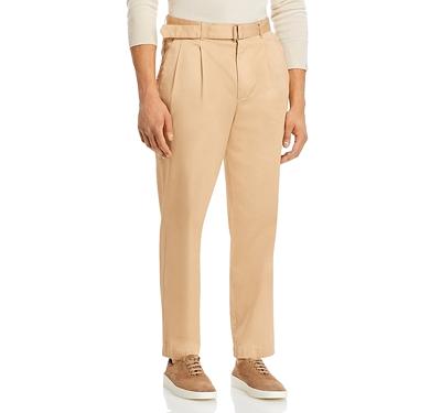 Michael Kors Belted Pleated Straight Fit Stretch Pants