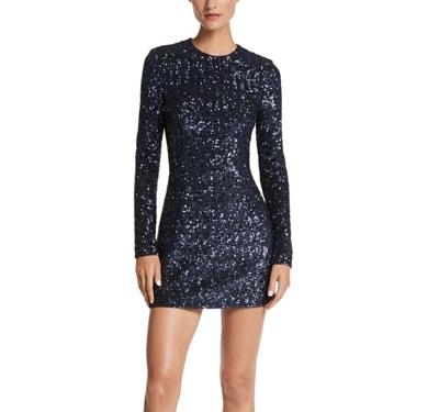 Michael Kors Collection Sequined Long Sleeve Dress
