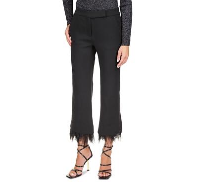 Michael Kors Feather Trim Cropped Flare Pants