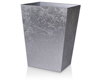 Mike and Ally Eos Silver Leaf Wastebasket