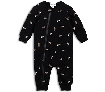 Miles The Label Boys' Cotton Blend Sneakers Print Coverall - Baby