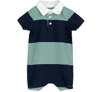 Miles the Label Boys' Striped Rugby Romper - Baby