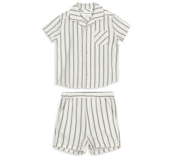 Miles the Label Boys' Striped Shirt & Shorts Set - Baby