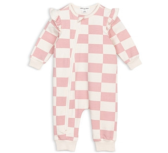 Miles The Label Girls' Checkerboard Print Coverall - Baby