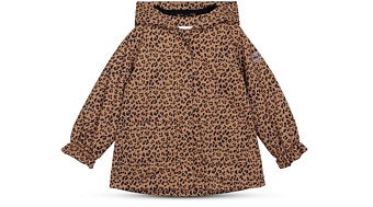 Miles The Label Girls' Leopard Print Full Zip Hooded Windbreaker - Baby