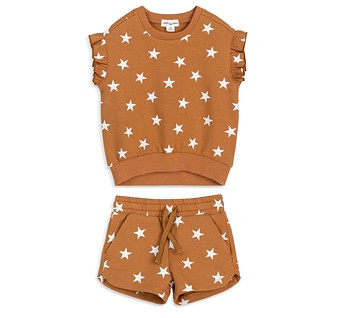 Miles The Label Girls' Star Spangled Sleeveless Sweatshirt & Shorts Set - Baby