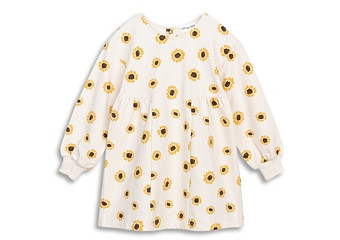 Miles The Label Girls' Sunflower Print French Terry Dress - Baby