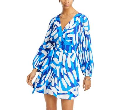 Milly Liv Pleated Belted Mini Dress
