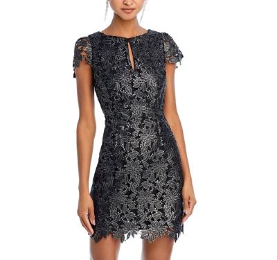Milly Shayna Foiled Lace Mini Dress