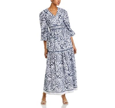 Misook Embroidered Cotton Maxi Dress
