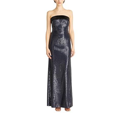 Ml Monique Lhuillier Reese Sequined Strapless Gown