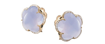 Pasquale Bruni 18K Rose Gold Bon Ton Blue Chalcedony & Diamond Floral Earrings