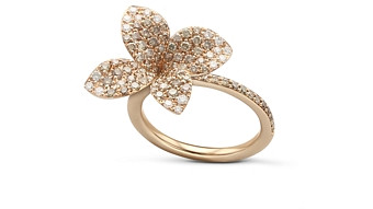 Pasquale Bruni 18K Rose Gold Secret Garden Pave Diamond Four Petal Flower Ring