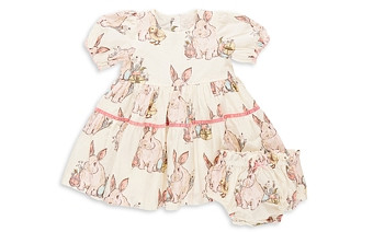 Pink Chicken Girls' Maribelle Bunny Friends Cotton Dress & Bloomers Set - Baby