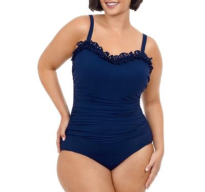 Profile by Gottex Ruched Ruffle Trim Swimsuit