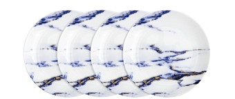Prouna Marble Azure Canape Plates, Set of 4